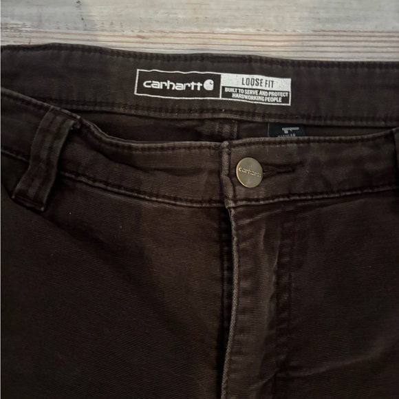 Carhartt ladies l RUGGED FLEX® LOOSF FIT CANVAS DOUBLE-FRONT WORK PANTS - Picture 3 of 5